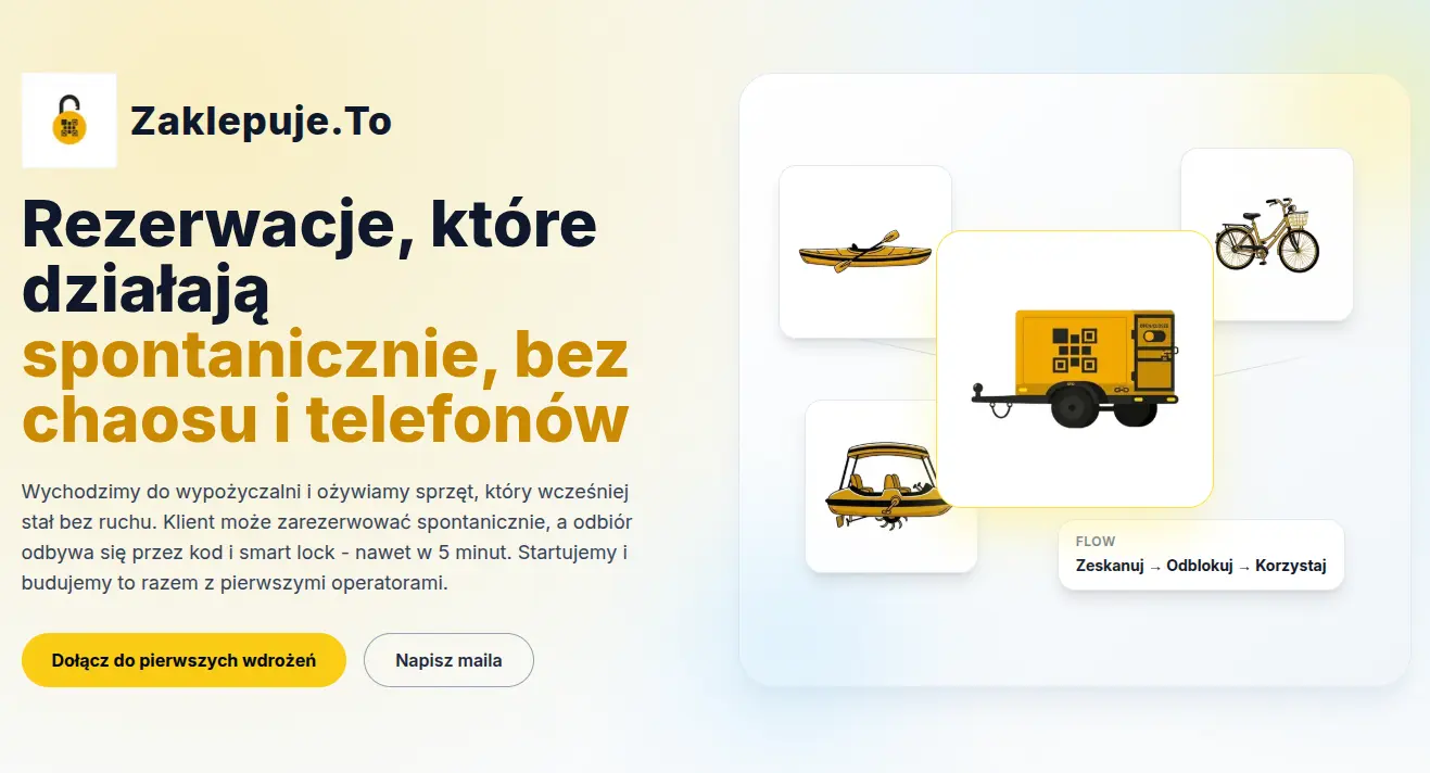 Zaklepuje.To booking interface